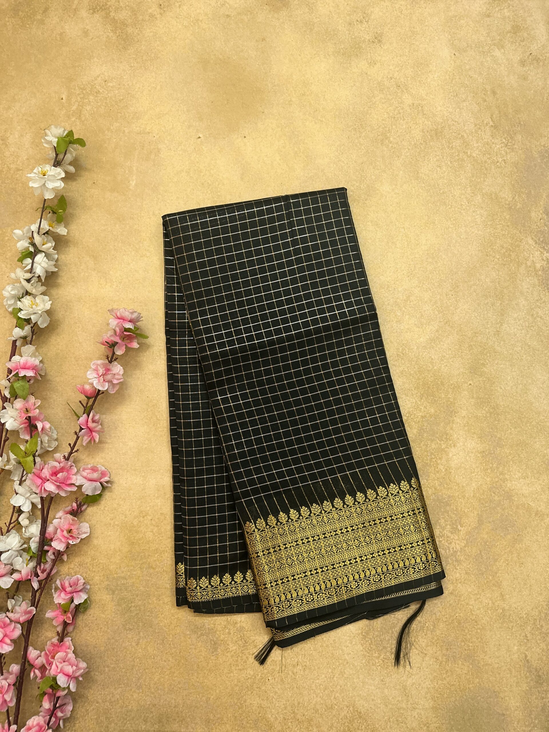 Premium Black Semi Soft Silk Saree